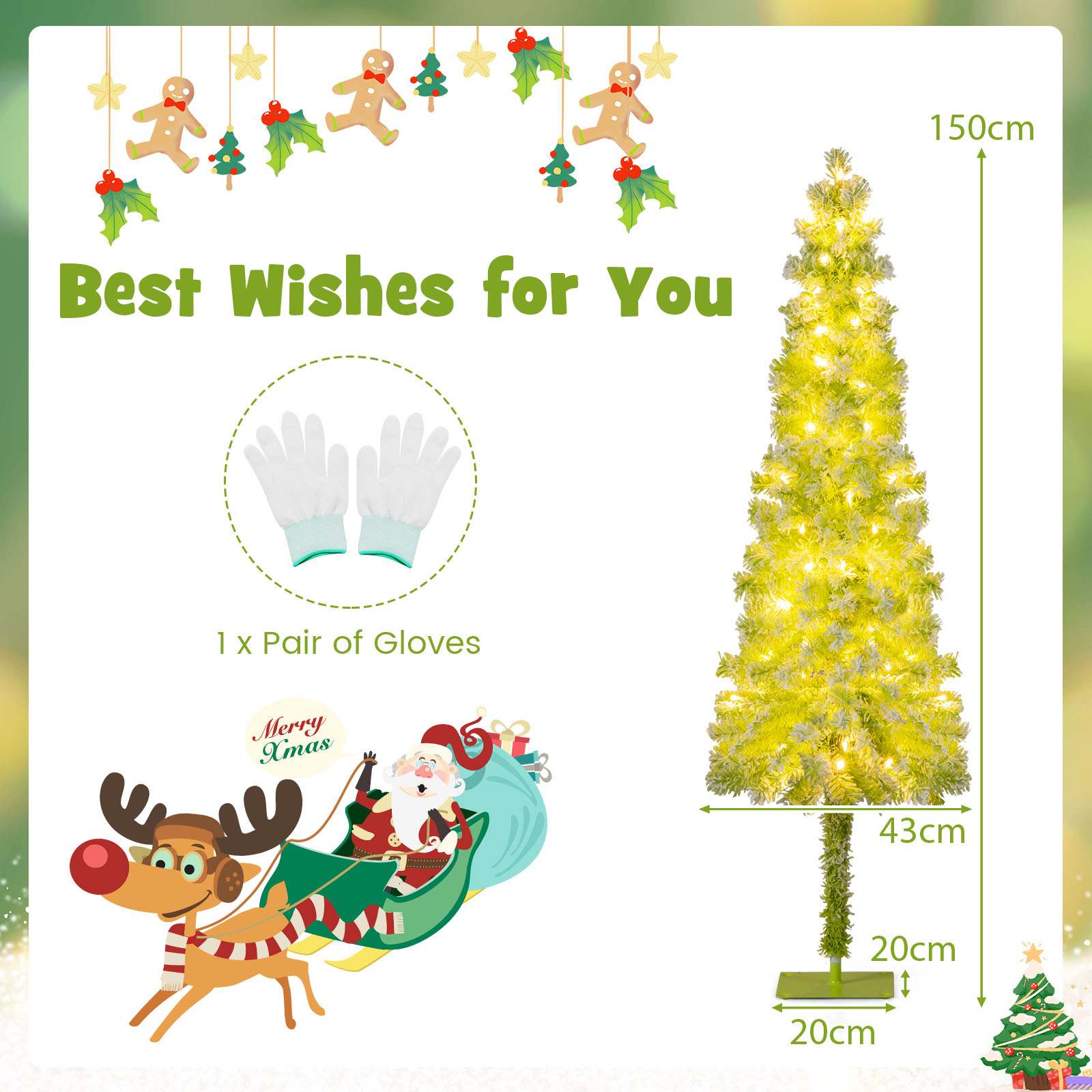 Whimsical Christmas Tree Pre-Lit Holiday Xmas Decor w/ Bendable Top 8 ...